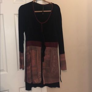 Black and red with graphic detail tunic